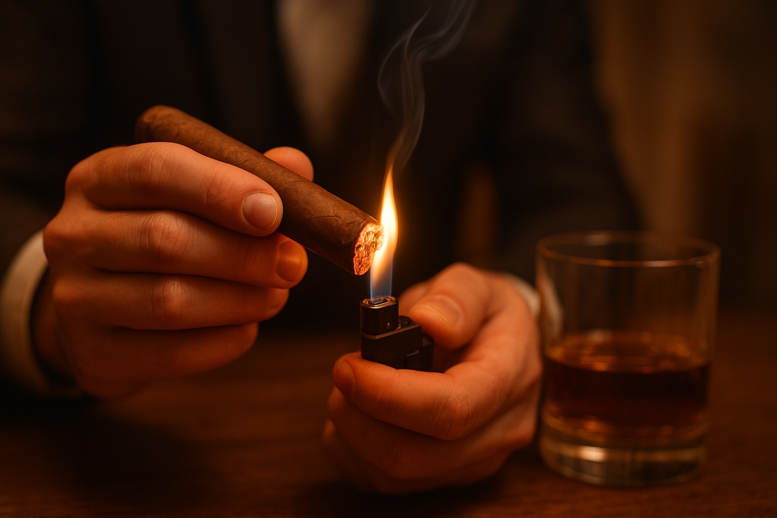 How to light a cigar
